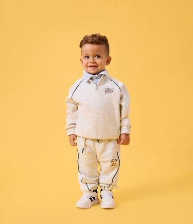 Saco Infantil con Medio Cremallera y Estampa College - Talle 1 a 5 años