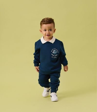 Conjunto Infantil Algodón College con Estampa Embossed - Talle 1 a 6 años 2