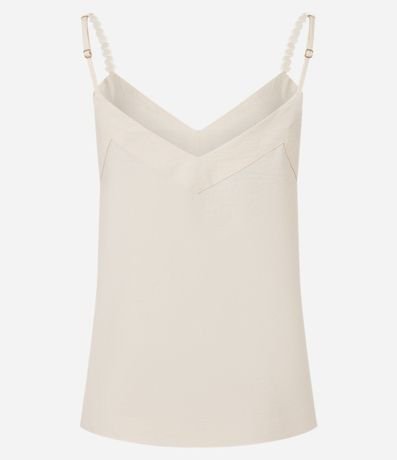 Blusa en Viscosa con Escote V y Lunares en el Bretel 7