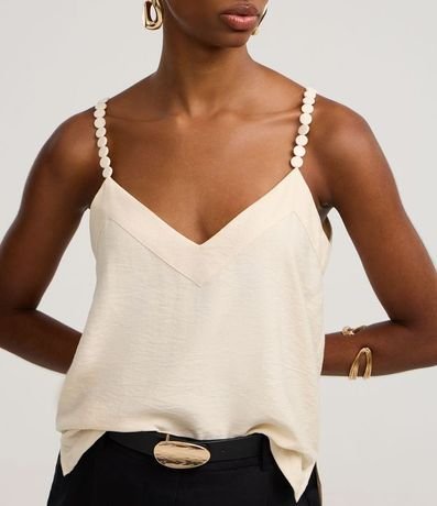 Blusa en Viscosa con Escote V y Lunares en el Bretel 4