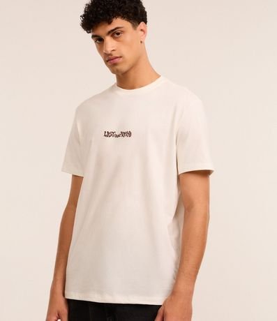 Remera Comfort en Cotton con Estampa Abstracta y Lettering