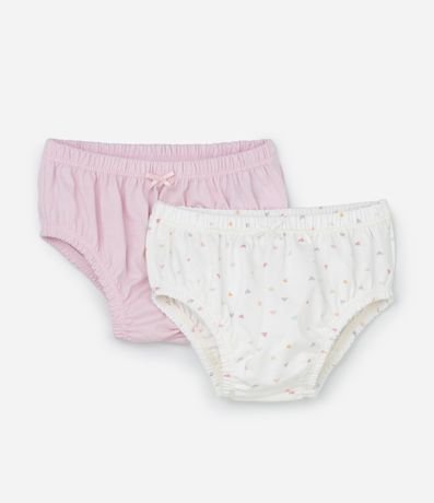 Kit 02 Bombachas Infantiles en Algodón Estampado - Talle 0 a 12 Meses