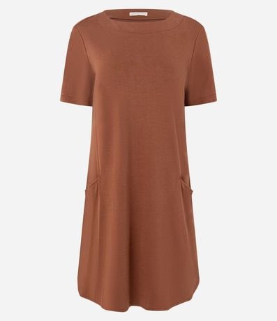 Vestido T-Shirt en Media Malla con Bolsillos