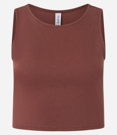 Blusa Cropped sin Mangas en Algodón Acanalado 5