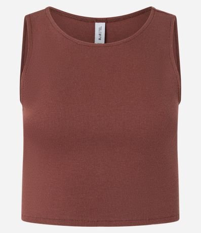 Blusa Cropped sin Mangas en Algodón Acanalado 9