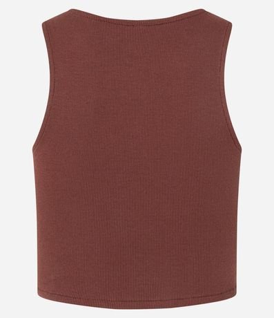 Blusa Cropped sin Mangas en Algodón Acanalado 12