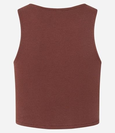 Blusa Cropped sin Mangas en Algodón Acanalado 7