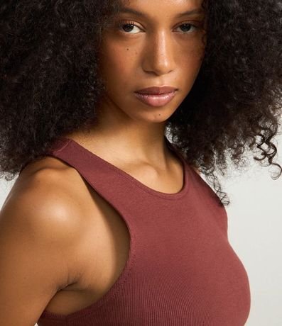 Blusa Cropped sin Mangas en Algodón Acanalado 3