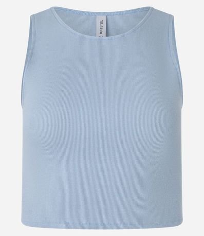 Blusa Cropped sin Mangas en Algodón Acanalado 6