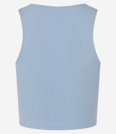 Blusa Cropped sin Mangas en Algodón Acanalado 9