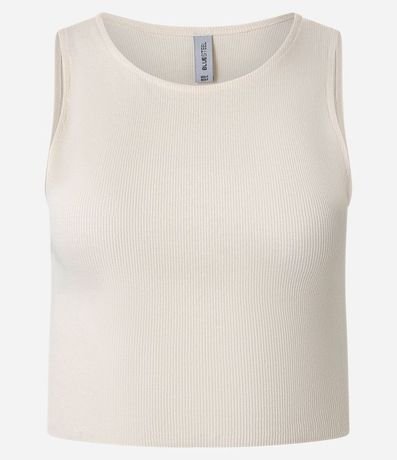 Blusa Cropped sin Mangas en Algodón Acanalado 4
