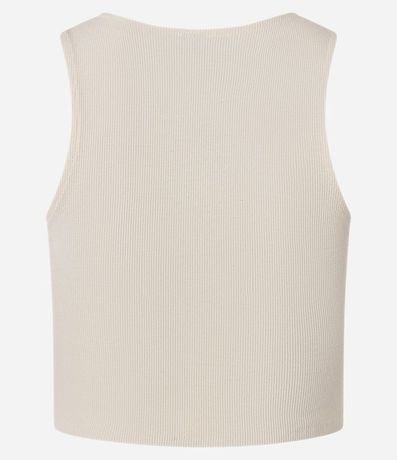 Blusa Cropped sin Mangas en Algodón Acanalado 6
