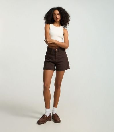 Blusa Cropped sin Mangas en Algodón Acanalado 2