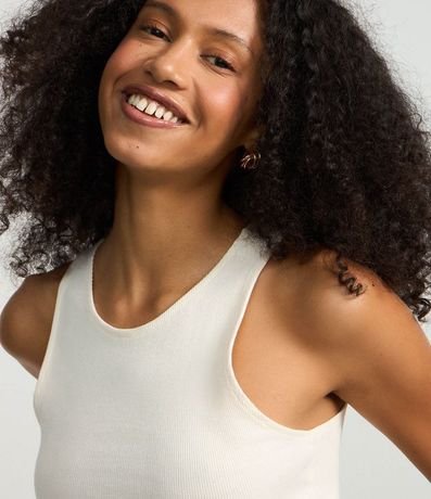 Blusa Cropped sin Mangas en Algodón Acanalado 3