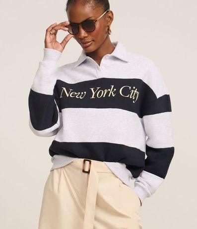 Saco en Algodón con Lettering y Rayas