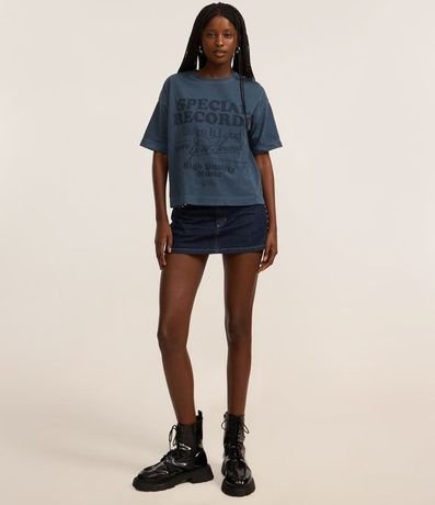 Remera Over en Cotton con Estampa Lettering Special Records 2