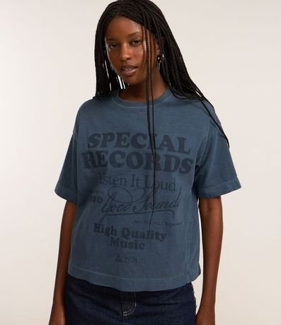 Remera Over en Cotton con Estampa Lettering Special Records 3