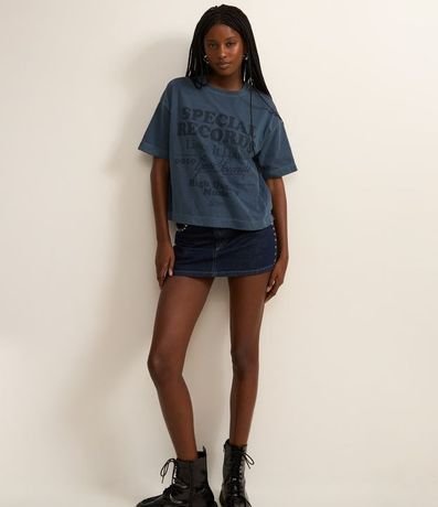 Remera Over en Cotton con Estampa Lettering Special Records 5