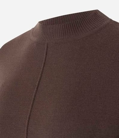 Suéter en Punto con Cuello Alto y Costura Delantera 2