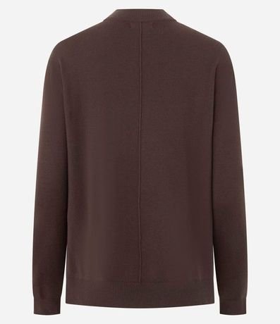 Suéter en Punto con Cuello Alto y Costura Delantera 3