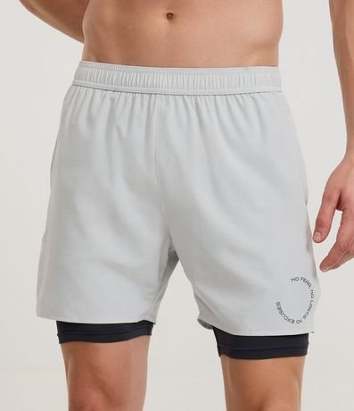 Bermuda Deportiva con Short de Compresión y Lettering 2