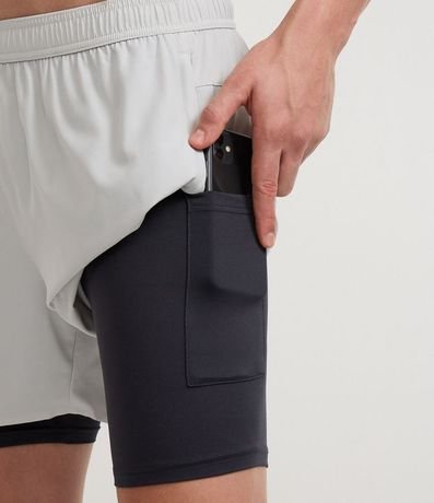 Bermuda Deportiva con Short de Compresión y Lettering 3