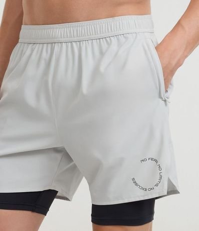 Bermuda Deportiva con Short de Compresión y Lettering 5