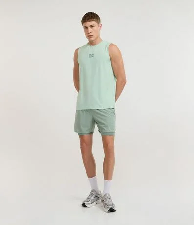 Bermuda Deportiva con Short de Compresión y Lettering