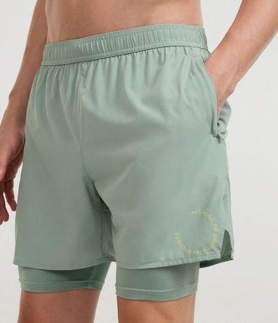 Bermuda Deportiva con Short de Compresión y Lettering 5