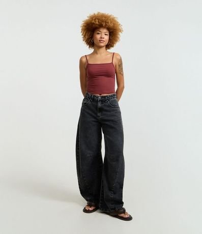 Top Cropped de Poliamida con Breteles Finos 2