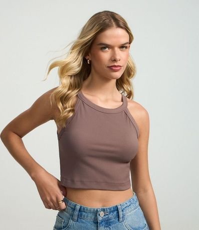 Blusa en Rib con Cuello Halter