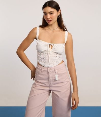 Blusa Top con Detalle de Lazo Cutout y Texturizada 4