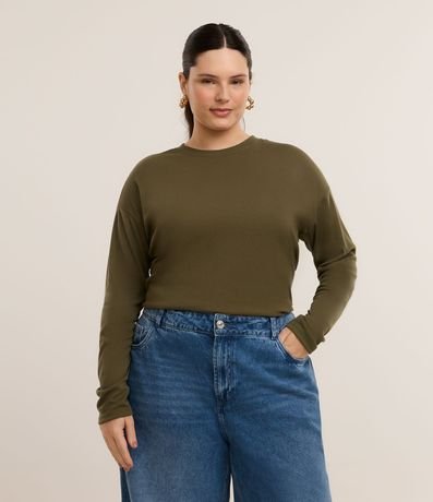 Blusa en Rib sin Sisa con Cuello Redondo Curve & Plus Size 2
