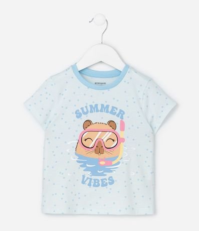 Pijama Corto Infantil con Estampa de Lunares y Carpincho - Talle 2 a 6 años 2