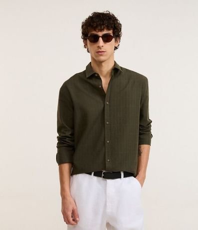 Camisa Comfort en Algodón con Textura Maquinetada