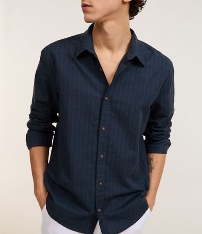 Camisa Comfort en Algodón con Textura Maquinetada 4