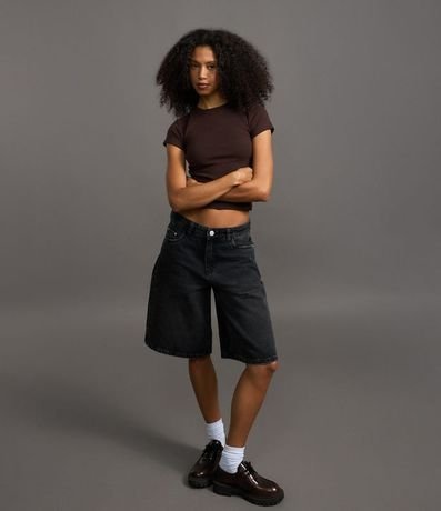 Blusa Básica Justa y Alargada en Rib 5