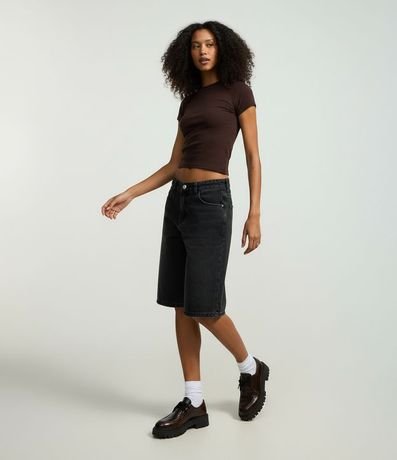 Blusa Básica Justa y Alargada en Rib 6