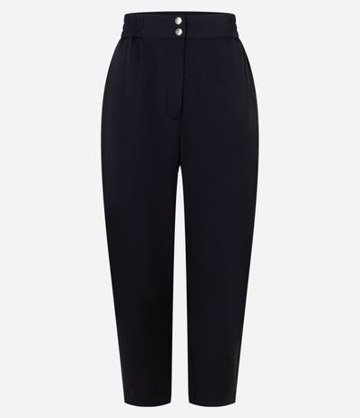 Pantalón Carrot Cintura Alta con Elástico Lateral