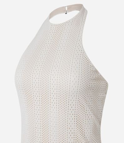 Vestido Midi en Poliamida Texturizada con Escote Frente Única 8