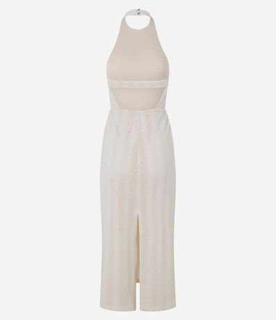 Vestido Midi en Poliamida Texturizada con Escote Frente Única 9