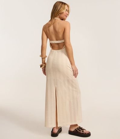 Vestido Midi en Poliamida Texturizada con Escote Frente Única 5