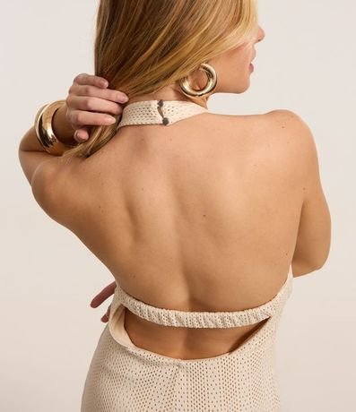 Vestido Midi en Poliamida Texturizada con Escote Frente Única 6