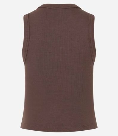 Blusa Cropped sin Manga en Ribana con Cuello Redondo 7