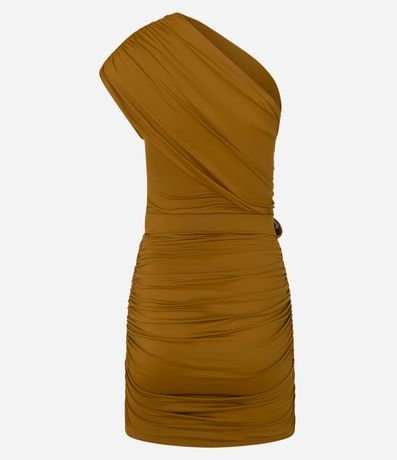 Vestido Corto en Microfibra con Escote Hombro Único y Cinturón 7