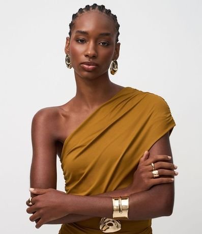 Vestido Corto en Microfibra con Escote Hombro Único y Cinturón 4