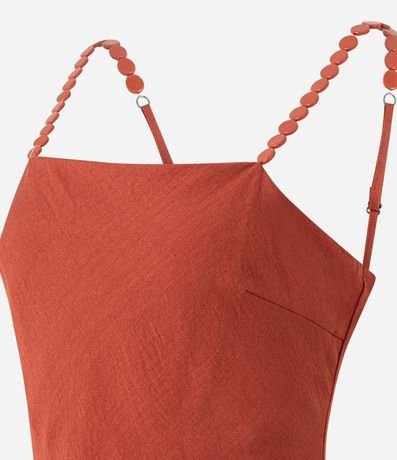 Vestido Recto Midi en Viscosa con Adornos en el Bretel 8