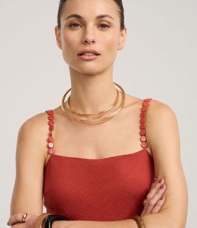 Vestido Recto Midi en Viscosa con Adornos en el Bretel 3