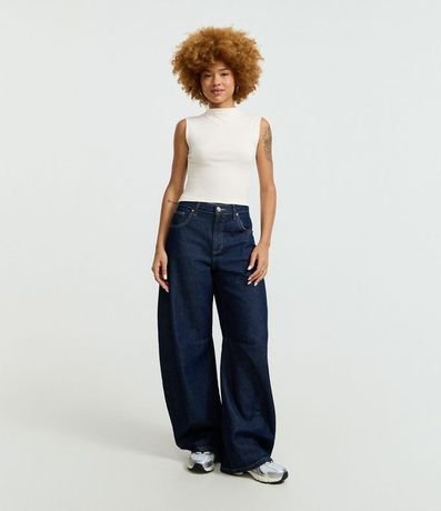 Blusa Acanalada en Rib con Cuello Alto 2