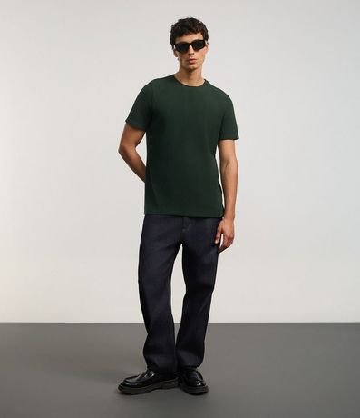 Remera Regular en Piquet con Cuello Sobrepuesto en Rib 2